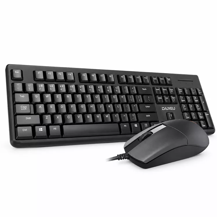 Combo bàn phím và chuột có dây Dareu LK185 LM103 màu đen nền trắng