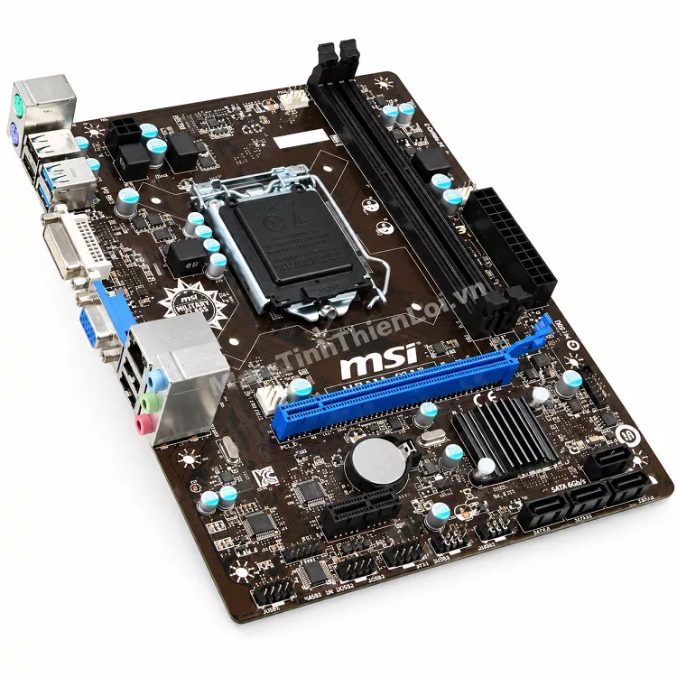 Bo mạch chủ MSI H81M-P33 góc chụp nghiêng chính hãng