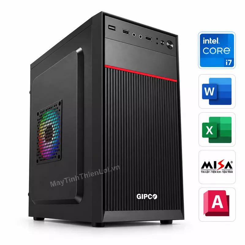Máy tính văn phòng i7 6700 8GB SSD 256GB chạy mượt phần mềm kế toán MISA, Word, Excel tại Máy Tính Thiên Lợi