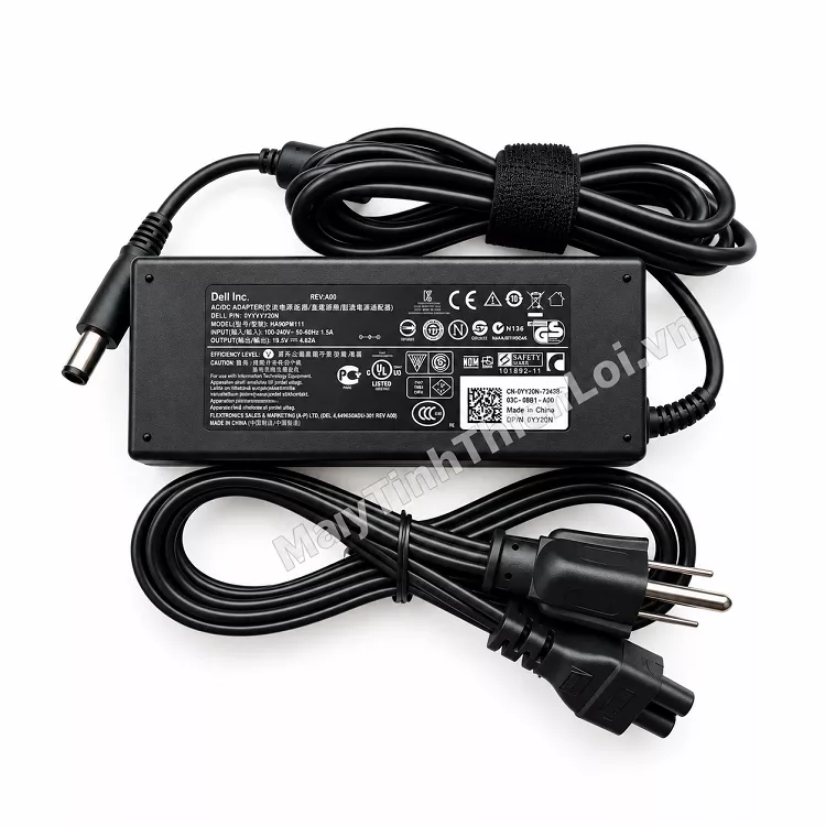 Cục sạc laptop Dell 19.5V 4.62A 90W chân kim cuốn gọn gàng