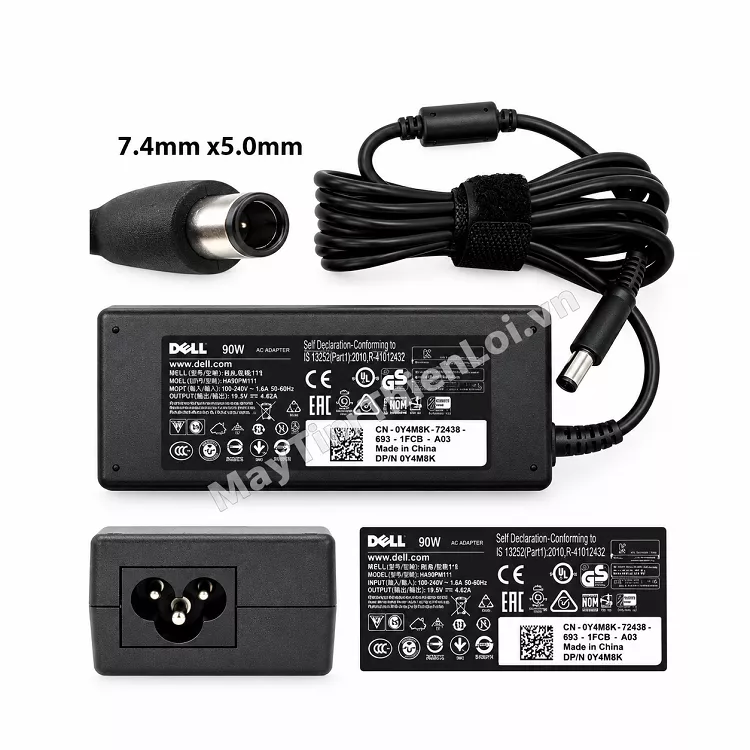 Sạc laptop Dell 19.5V 4.62A 90W đầu cắm chân kim to