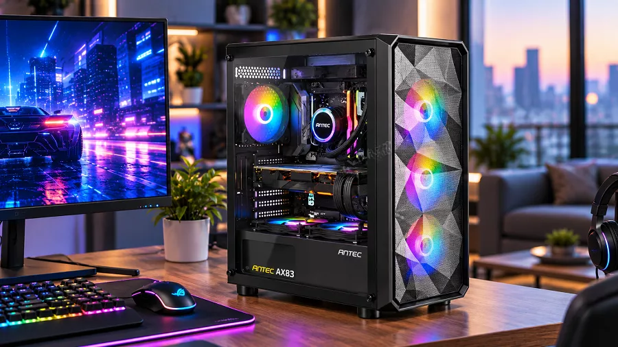 Vỏ case Antec AX83 RGB kính cường lực lắp cho dàn PC gaming