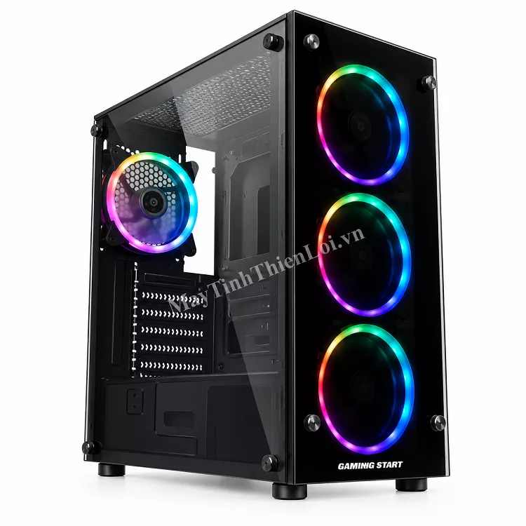 Vỏ case Gaming Start 2 mặt kính cường lực góc nghiêng