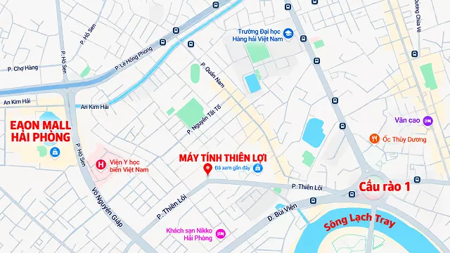 Bản đồ chỉ đường đến cửa hàng Máy Tính Thiên Lợi Hải Phòng