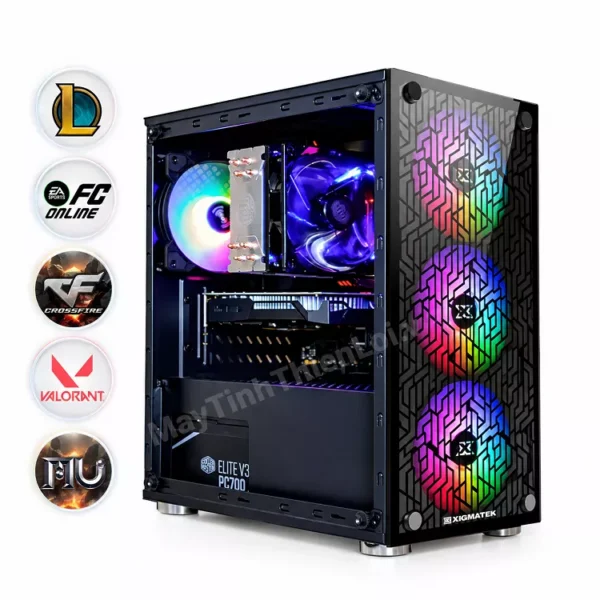 Case PC Gaming cấu hình Xeon E3 1220 v5 kết hợp card đồ họa GTX 750 Ti và hệ thống tản nhiệt LED RGB